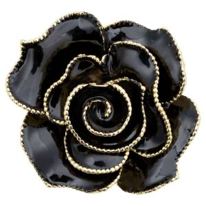 Greengate Brosche Blume schwarz