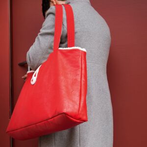Acufactum Materialset Shopper aus Kunstleder, rot