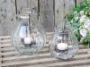 Chic Antique Windlicht Glas mit Kerzenhalter