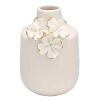 Greengate Vase mit Blume weiss mit Goldrand, small