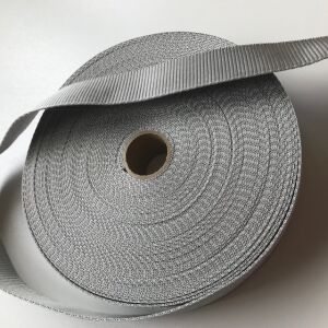 Gurtband, Polypropylen silber 3cm