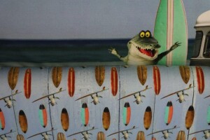 Stenzo Jersey Stoff Krokodil am Surfen, Rapport