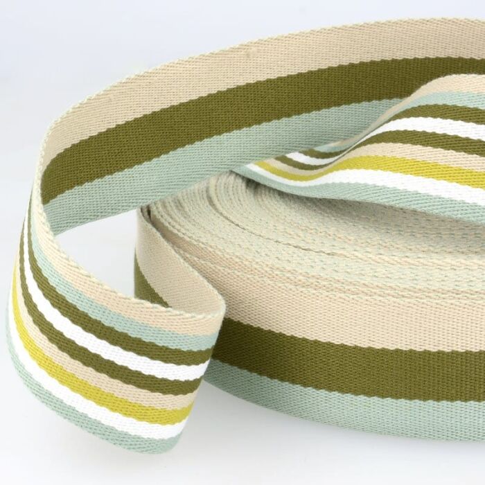 Gurtband Polyester Streifen doppelseitig, grün