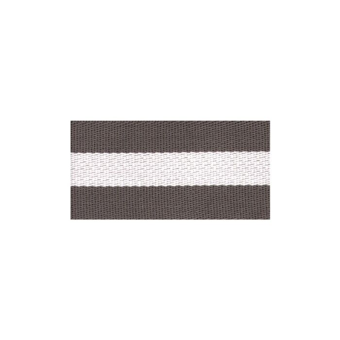 Gurtband Polyester gestreift, grau-weiss, 3 cm