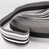 Gurtband Polyester Streifen doppelseitig, grau-schwarz