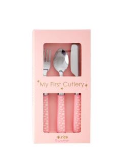 Rice Melamin Kinder-Besteckset Cloud rosa