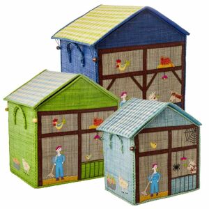 Rice Bast Spielzeugkorb Farm House, klein