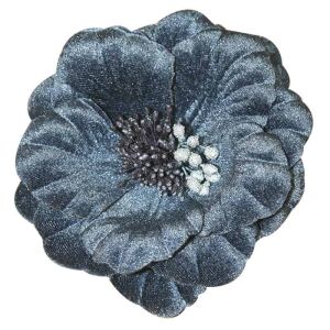 Vorhangklammer Blume, blau