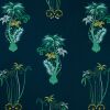 Emma J Shipley Baumwoll-Stoff Jungle palms navy