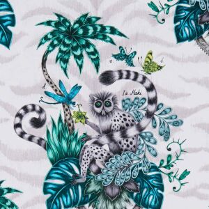 Emma J Shipley Baumwoll-Stoff Lemur jungle