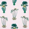 Emma J Shipley Tapete Jungle palms pink