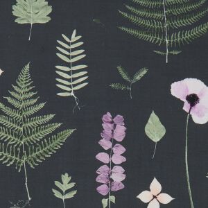 Clarke & Clarke Leinen-Stoff Herbarium heather/ebony