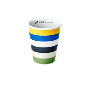 Rice Keramik Tasse ohne Henkel blue and green stripes