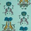 Emma J Shipley Baumwoll-Stoff Creatura turquoise