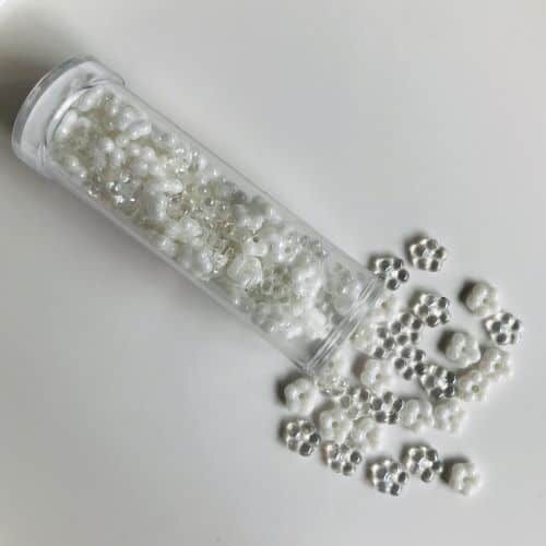 Gütermann creativ Glasperlen Flower beads weiss