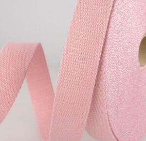 Gurtband, metallisch rosa-silber, 3 cm