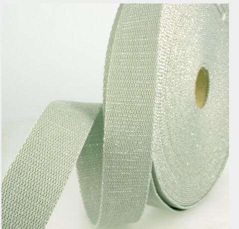 Gurtband, metallisch grau-silber, 3 cm