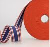 Gurtband Polyester Streifen dreifarbig, rot-blau-weiss, 3 cm