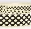 Gurtband, Baumwolle Kreuzmotiv schwarz-creme, 3.7 cm