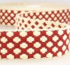 Gurtband, Baumwolle Kreuzmotiv rot-creme, 3.7 cm