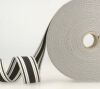 Gurtband Polyester Streifen dreifarbig, schwarz-grau-weiss, 3.8 cm