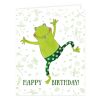 Gr&auml;tz Mini-Doppelk&auml;rtchen Geburtstag mit Kuvert Jippie Frosch