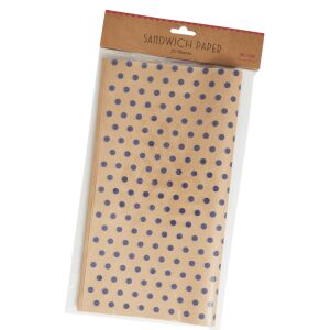 Rice Sandwichpapier Dots blau, 50 Stück