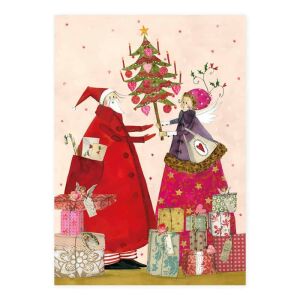Grätz Postkarte Weihnachtsmann und Engel