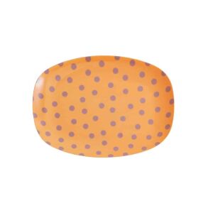 Rice Melamin Teller oval klein Lavender Dot Print