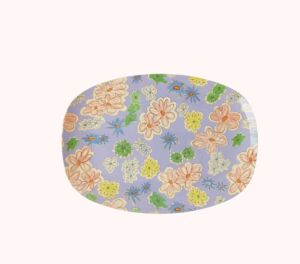 Rice Melamin Teller oval klein Flower Painting