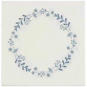 IB Laursen Papier-Servietten Blumenkranz blau, 50 Stück