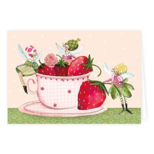 Grätz Doppelkarte mit Kuvert Erdbeertasse