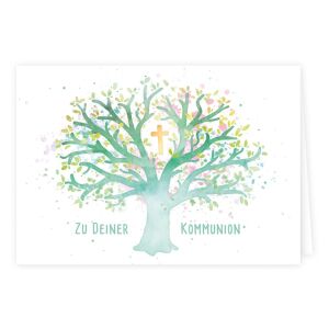 Grätz Doppelkarte mit Kuvert zu deiner Kommunion Baum