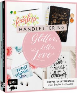 EMF Buch Handlettering, Glitter, letter, love