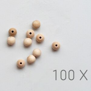 Perlenfischer Holzperlen 12mm, 100 Stück