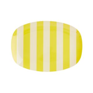 Rice Melamin Teller oval klein Yellow Stripes