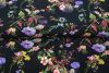 Stenzo Jersey Stoff Aquarellblumen, schwarz