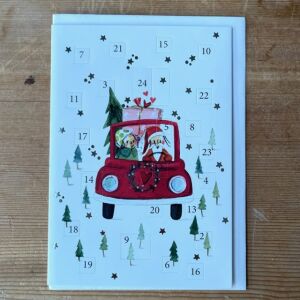 Grätz Doppelkarte Adventskalender Weihnachtsauto