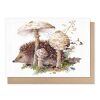Gr&auml;tz Doppelkarte mit Kuvert Igel zwischen Pilzen