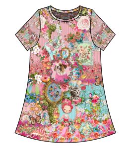 Stenzo Jersey Stoff Tea Party in Pink, Rapport 120cm