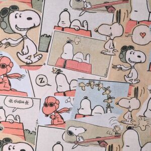 Bio Jersey Stoff Snoopy Peanuts®, vintage cartoon