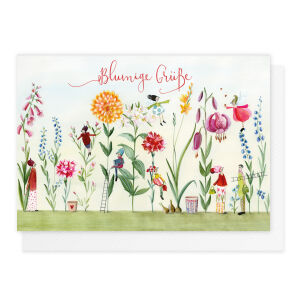 Grätz Doppelkarte mit Kuvert Blumenpracht
