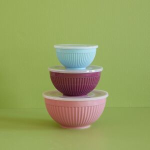 Rice Keramik Schüssel 3er Set, Pink, Aubergine and...