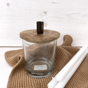 IB Laursen Holzdeckel-Kerzenhalter mit Glas