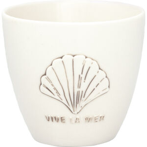 Greengate Latte Cup Vive la mer, white