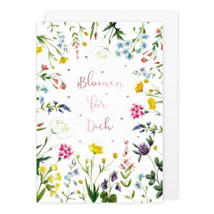 Grätz Doppelkarte mit Kuvert Blumen für Dich