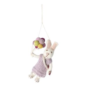 Gry & Sif Hase Girl mit farbigen Ballons, 15cm