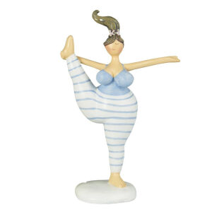 IB Laursen Dame in Yoga-Position, stehend blau