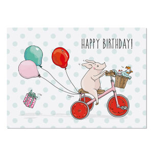 Krima & Isa Postkarte Fahrrad Birthday