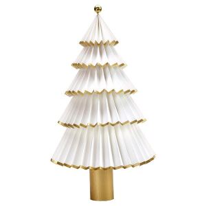 Greengate Papier-Weihnachtsbaum Nova weiss-gold, 30cm